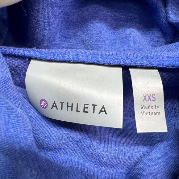Athleta Pullover Womens XXS Blue Sentry Active Hoodie Sweatshirt Cowl Neck - Picture 10 of 12